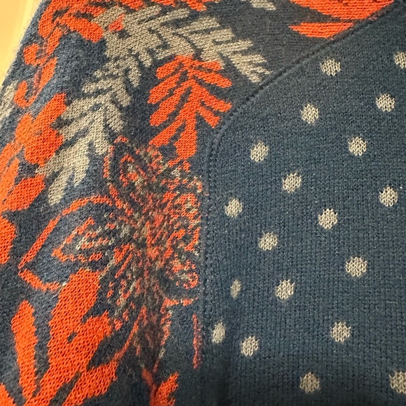 Title Nine Dale of Norway Blue Floral Sweater - Picture 4 of 5